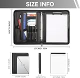 Leathario A4 Portfolio Folder 4-Ring Binder Notepad 10 Sheet Protectors view 3