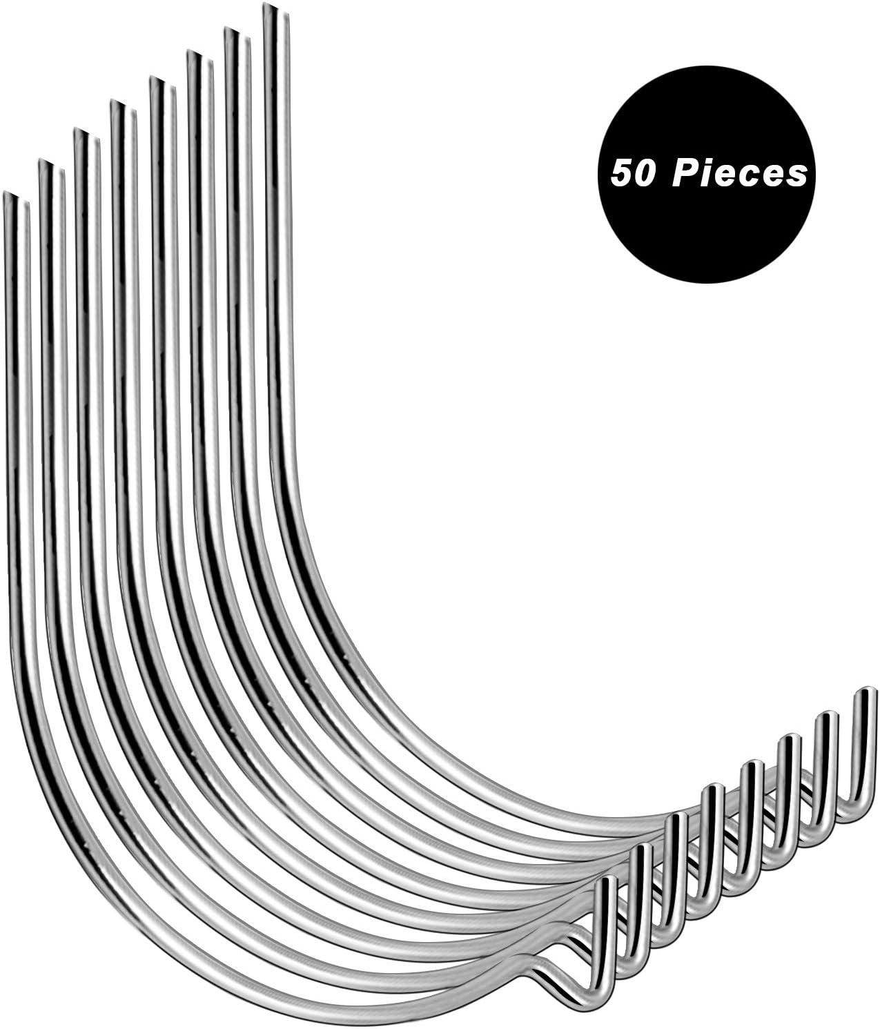 50 Pieces Stainless Steel Picture Hangers Hooks Drywall Hanging Hooks Hangers Holds Up to 100lbs for Hanging Pictures,Frames,Mirrors,Clock,Shelves,Potting Planters Home Office Decoration