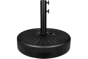 Simple Deluxe 20" Heavy Duty Patio Market Umbrella Base Stand with Steel Holder Water Filled for Outdoor, Lawn, Garden, Round