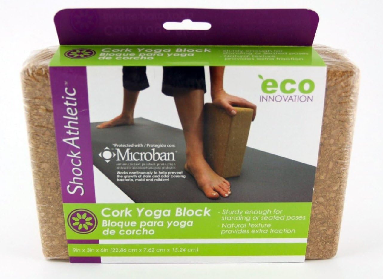 Shock Athletic ECO Cork Yoga Blocks 4 in X 6 X 9 , 3 Inch X 6 X 9 Single Pack