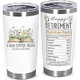 Affordali Retirement Gifts For Women 2026 - A New Chapter Begins Tumbler - Retired Gift For Boss Female, Happy Retirement with Nutrition Facts Gifts For Coworker Lady, Mothers Day Gift Chirstmas