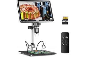 10.1" HDMI Digital Microscope 1500X [Stunning HD IPS Screen] Hideal HDM9 Max 20MP Coin Microscope Magnifier for Error Coins with Light, LCD Soldering Microscope for Adults, PC/TV Compatible, 64GB