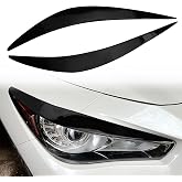 PSLER Glossy Black Headlight Eyelids Eyebrows for Infiniti Q50 2014-2024 | Q50 eyelids with aggressive look, non-destructive adhesive install, sturdy pc material for all-weather exterior decoration