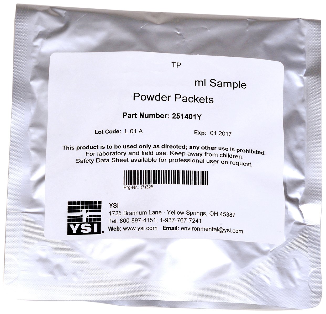 YSI 251401Y DPD Free Chlorine Reagent Powder for pHotoFlex and 900 Chlorine Colorimeter, EPA Approved, 10ml Volume, 0.02 to 2mg/L Range (Pack of 100)