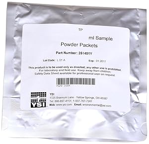 YSI 251401Y DPD Free Chlorine Reagent Powder for pHotoFlex and 900 Chlorine Colorimeter, EPA Approved, 10ml Volume, 0.02 to 2mg/L Range (Pack of 100)