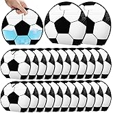 24pcs Soccer Snack Bags with Handles Reusable Sealed Candy Bags, Stand-up Bottom Goodie Bags for Soccer Sport Game Day Practice Birthday Gifts and Soccer Party Supplies, Soccer Training Treat Bags
