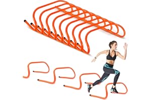 SUNYIWJIE 12 Pcs 6 Inch Agility Hurdles,Hurdles Training Equipment, Speed Hurdles for Jumping Racing PE Soccer Track Field Training Hurdle Indoor and Outdoor