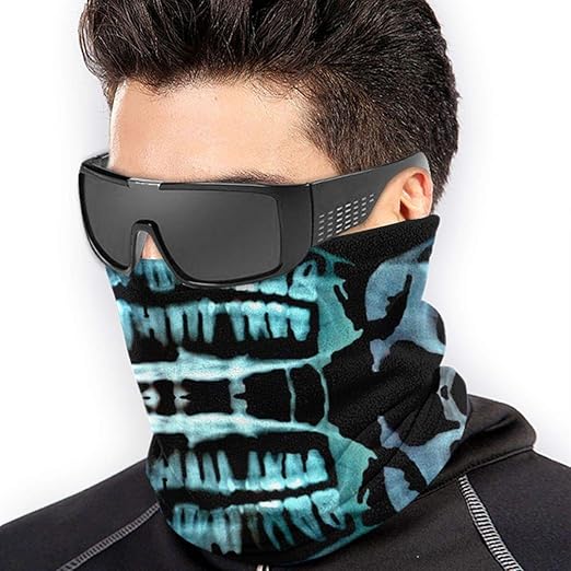 Neck Warmer Windproof Mask Neck Gaiter Halloween Spooky Skeleton Teeth