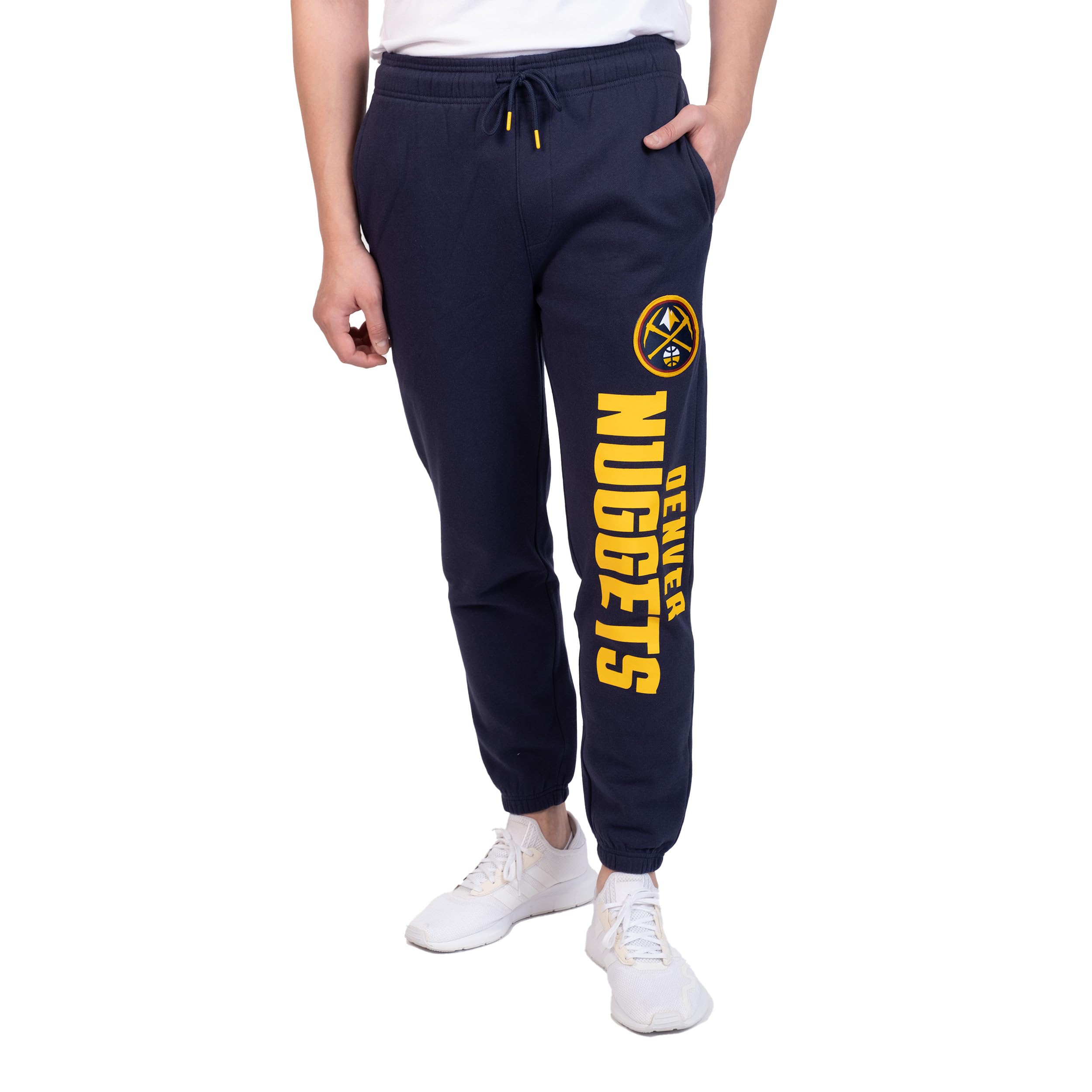 Ultra Game Men's NBA Official Super Soft Team Jogger Sweatpants, Denver Nuggets, Navy, Large Image