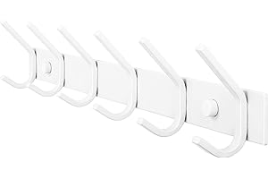 WEBI Coat Rack Wall Mount,Coat Hooks Wall Mount White,Coat Hanger Wall Hook Rack,6 Hooks for Hanging Coats,Hats,Jacket,Clothes
