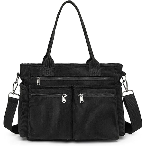 Amazon.com: Womens Casual Corduroy Tote Bags with Multiple Pockets