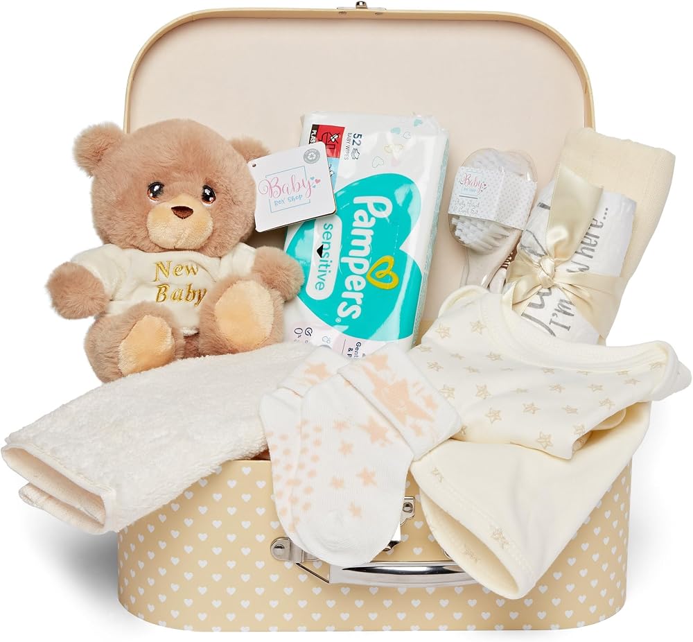 Baby Box Shop All in One Baby Gift Set Keepsake Box Teddy Unisex