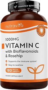 Nutravita Vitamin C 1000mg 180 Tablets 6 Month Supply UK Made Vegan
