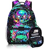 Nebrpio Backpack For Kids Gaming School Backpack For Boys Graffiti Video Game Bookbag For Kids Children Teens Elementary Middle School Ages 6-18 Back Pack