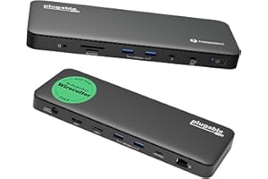 Plugable Thunderbolt 4 Dock with 100W Charging, Thunderbolt Certified, Laptop Docking Station Dual Monitor Single 8K or Dual 