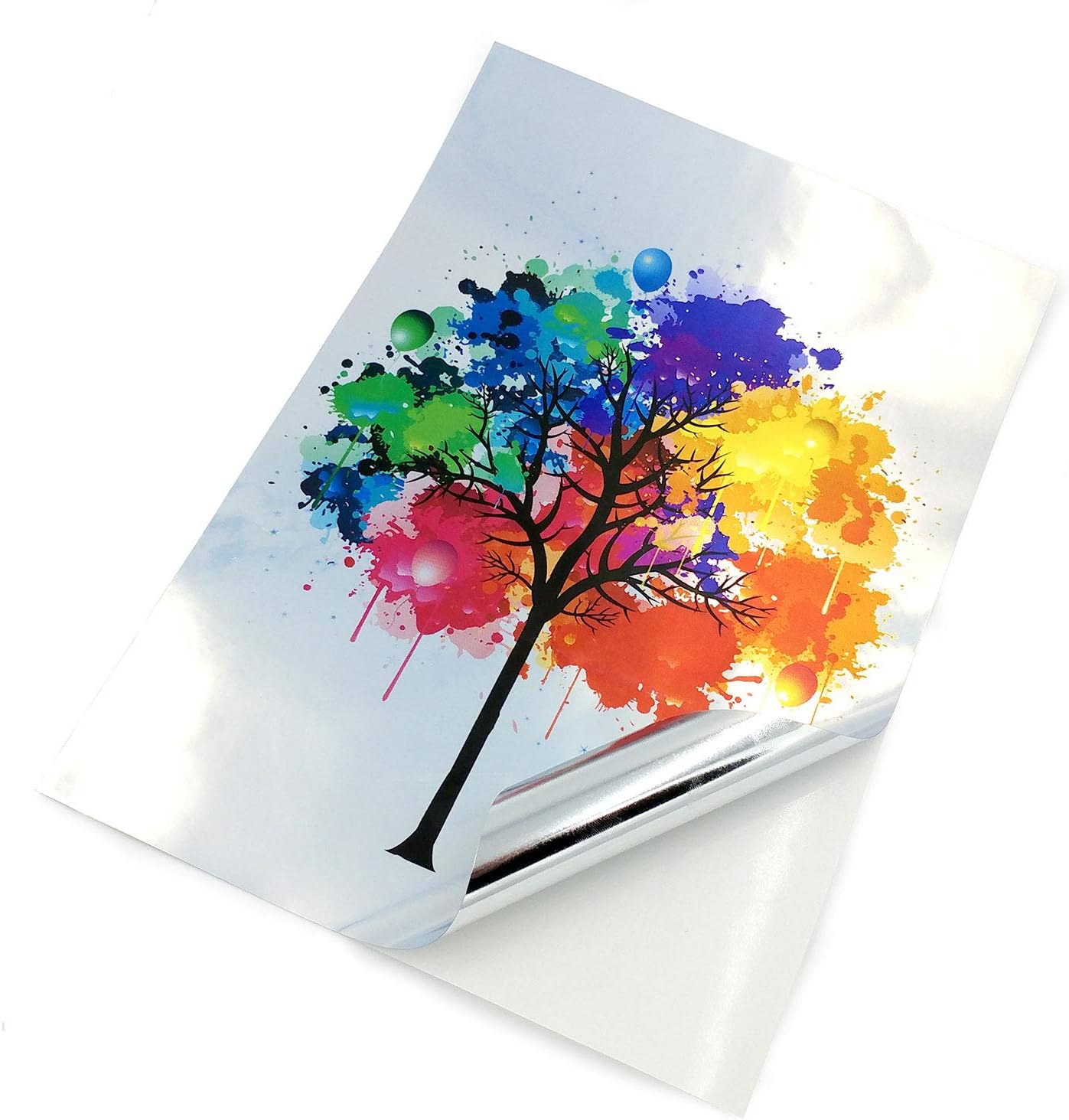 Evergreen Goods™ 50 Sheets A4 Waterproof Glossy Metallic Pearlescent Silver Sticker Vinyl, A4 Sheets - Image 4