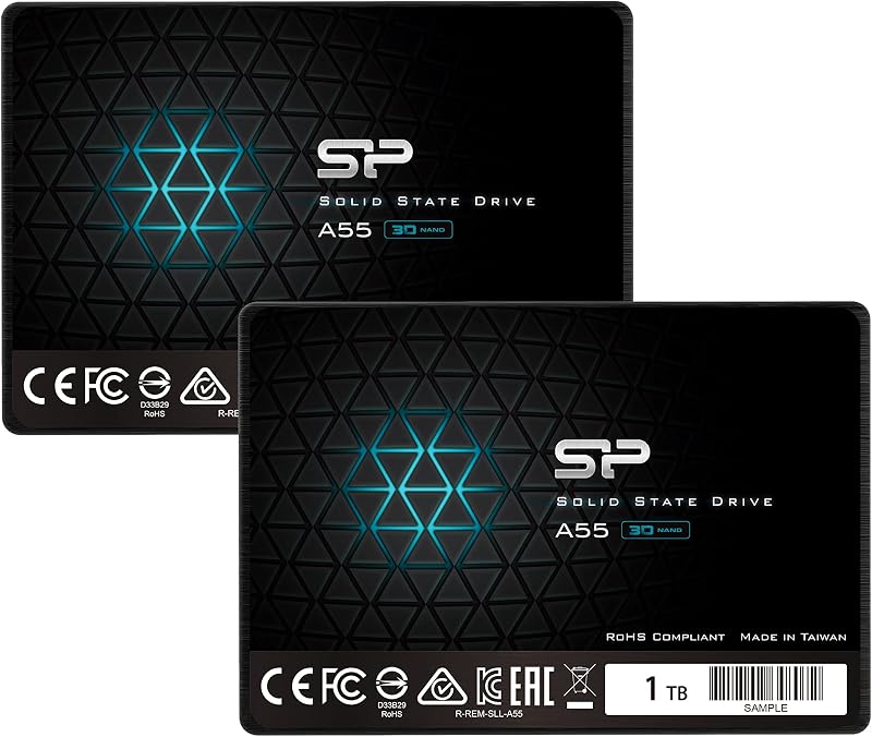 Silicon Power 2-Pack 1TB SSD A55 3D NAND SATA III 2.5" 7mm Internal