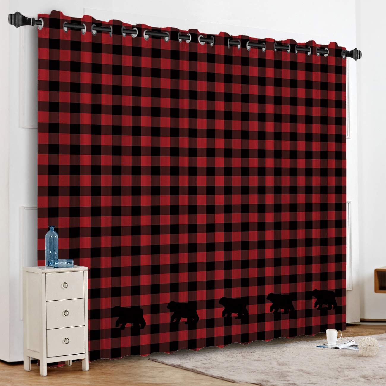 Amazon Com Darkening Blackout Curtain For Bedroom 63 Inch Long