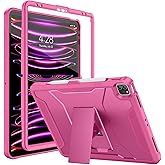 Soke Case for iPad Pro 12.9 Inch 6th/5th/4th Generation(2022/2021/2020 Release), Rugged Shockproof Protective Cover with Built-in Kickstand for Apple iPad Pro 12.9 - Hot Pink
