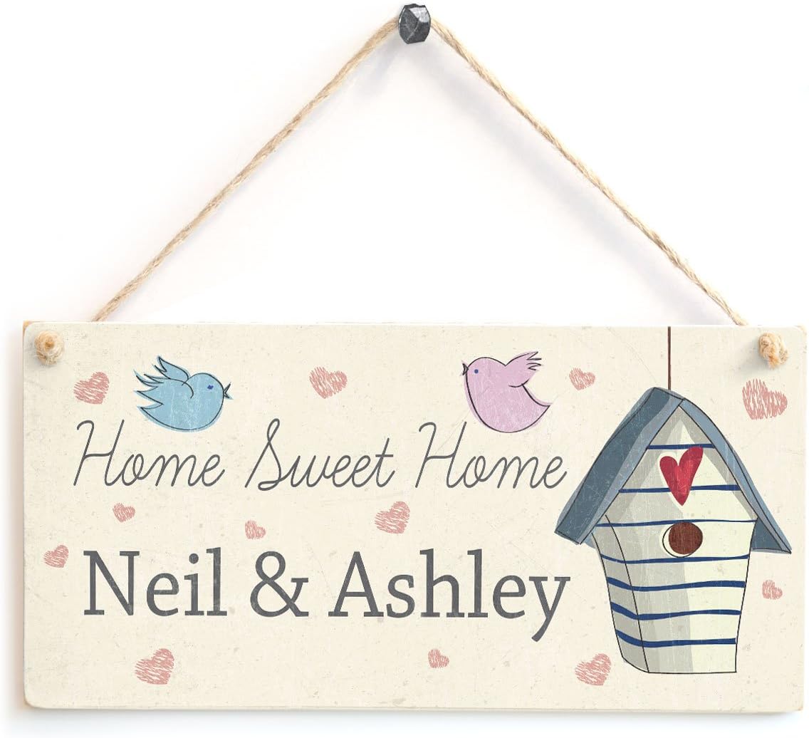 Anita's Country Crafts Home Sweet Home - Names/Family Name Personalised Wooden Sign Gift