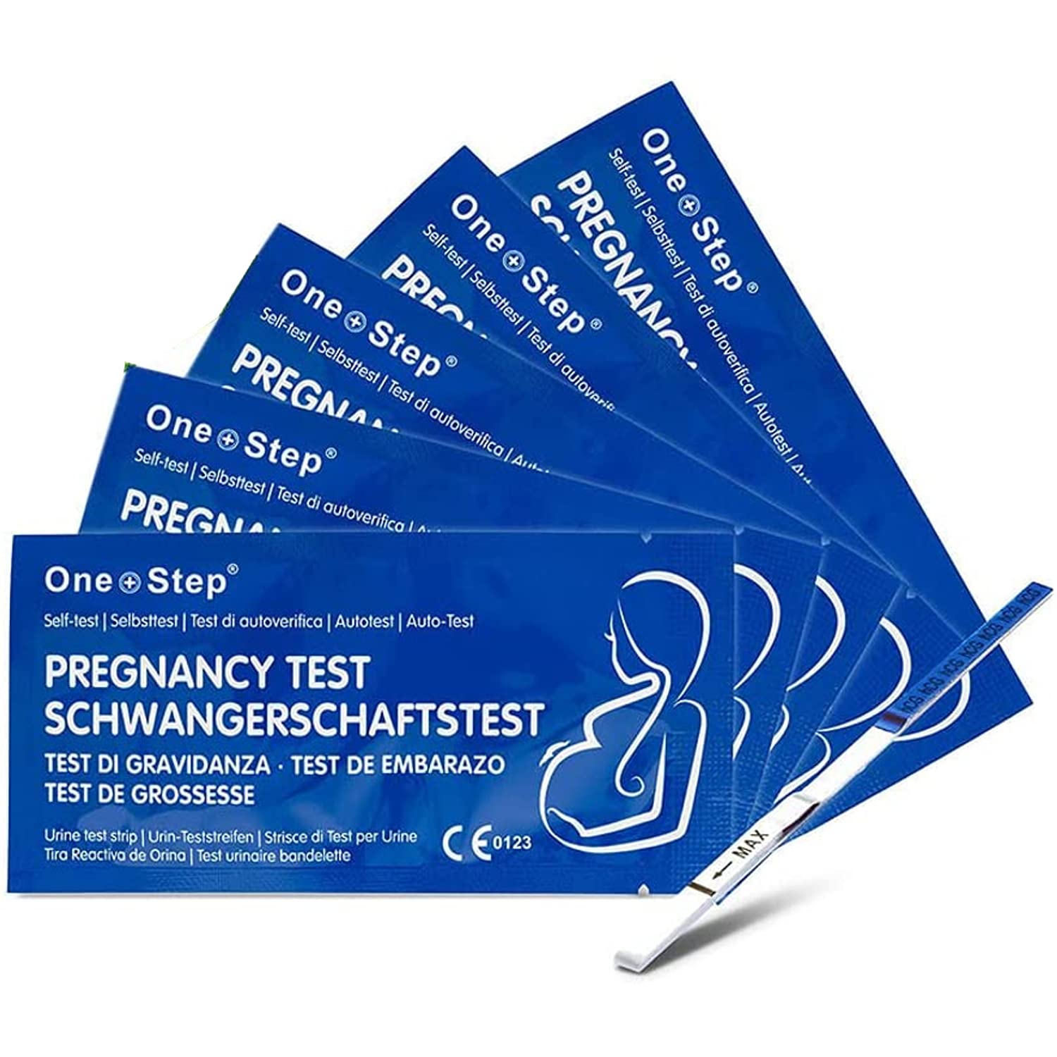 One Step: 20 x Highly Sensitive 10mIU Pregnancy Test Strips (Tests up to 6 Days Earlier)