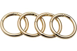 Bobeey 8pcs Light Gold Spring O Ring,Round Carabiner Snap Clip Trigger Spring Keyring Buckle,O Ring for Bags,Purses BBC3 (1''(2.5cm), Light Gold)…