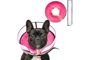 MARIYAGO Inflatable Dog Cone Collar with Enhanced Anti-Licking, Soft Neck Donut for Dogs Cats, Recovery Pet Cone Collar After Surgery for Large Medium Small Dogs… (Donut Pink, Medium)