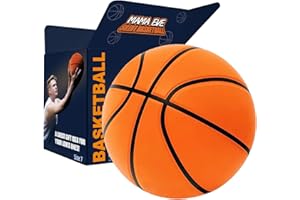 MAMA EVE Silent Basketball Size7, New Upgraded Weight 600g Grooved Airless Indoor Basketball, Non-derforming Package, Real Feel & Bounce Like Official Ball, Quiet Dribbling Indoor Training