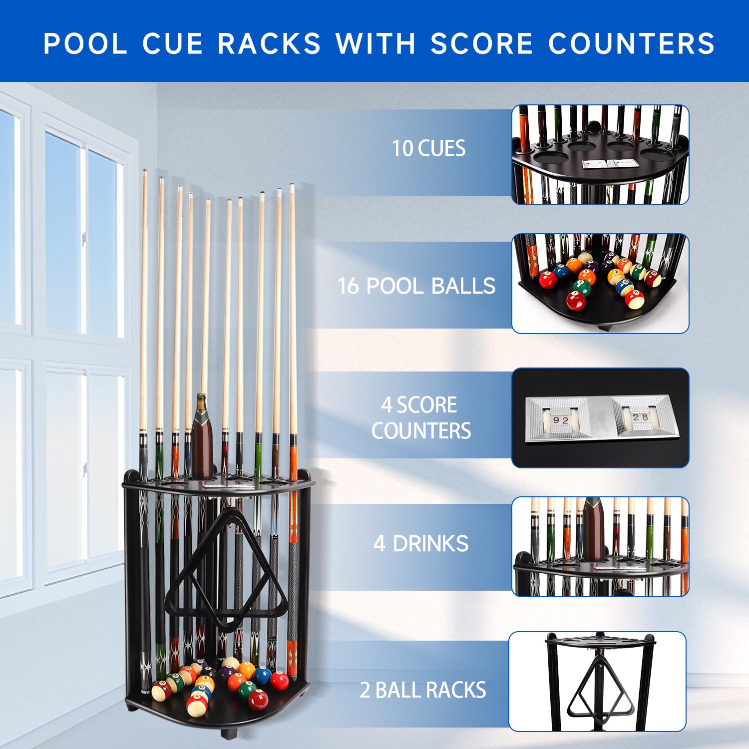 Mua GSE Games & Sports Expert Corner-Style Floor Stand Billiard Pool ...