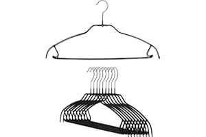 Mawa by Reston Lloyd Silhouette Ultra-Thin Series, Non-Slip Space Saving Shirt Hanger with Pant Bar & Skirt Hooks, Style 42/F