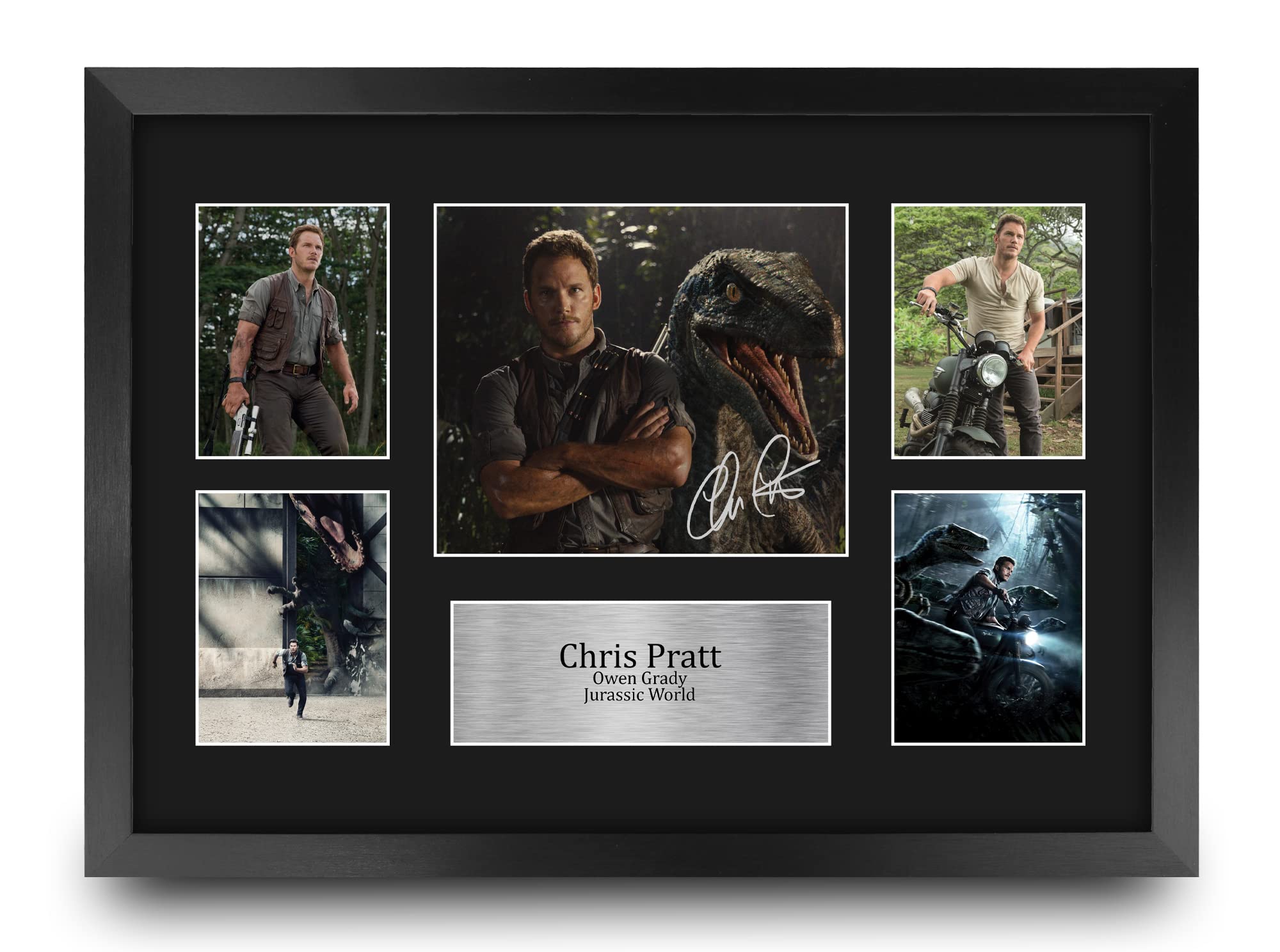 HWC Trading FR A3 Chris Pratt Jurassic World Owen Grady Gifts Printed Signed Autograph Picture for Movie Memorabilia Fans - A3 Framed