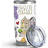 Pininerr City Travel Mug for City Lover,20oz Double Wall Tumbler Vacuum Insulated Stainless Steel Coffee Cups (San Francisco)