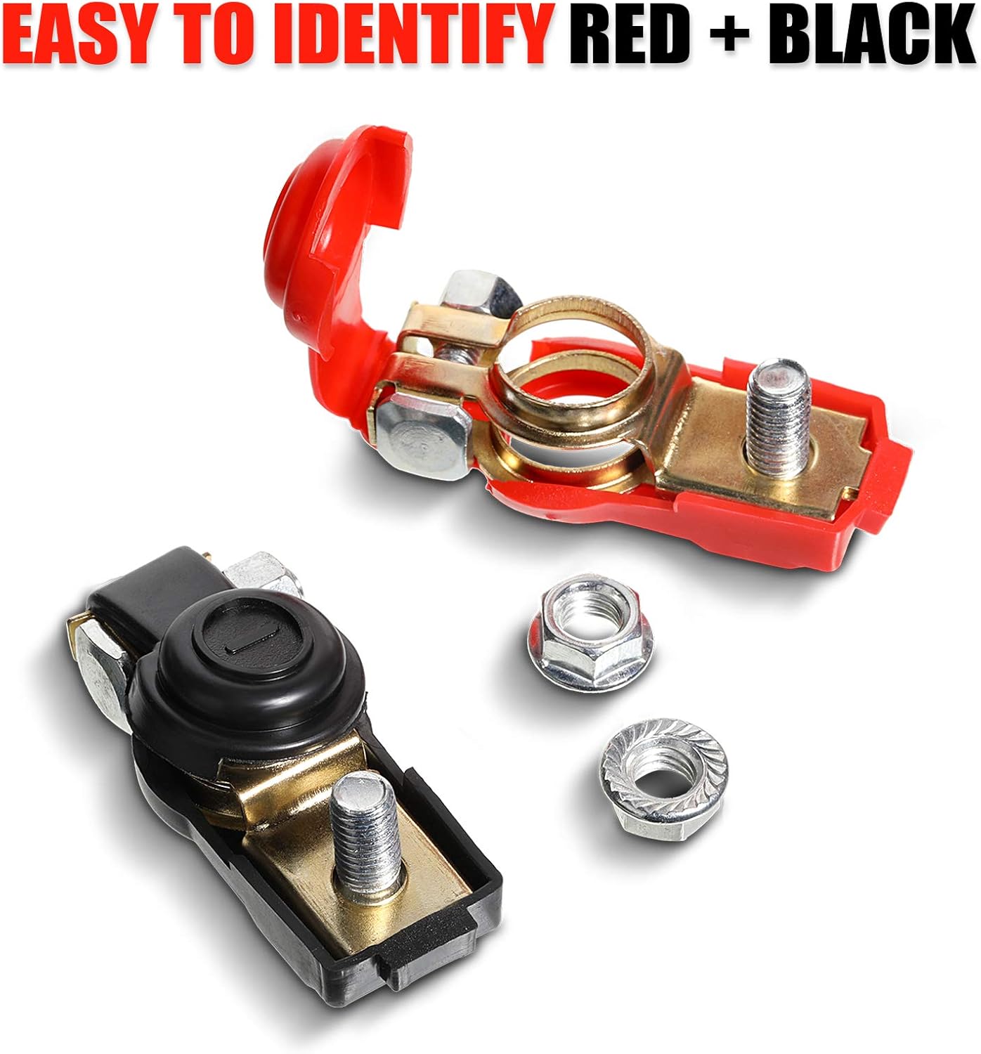 Frienda 6 Pcs Car Copper Battery Terminal Clamps Connectors Quick Release Battery Terminals Clamps Negative and Positive - Image 3