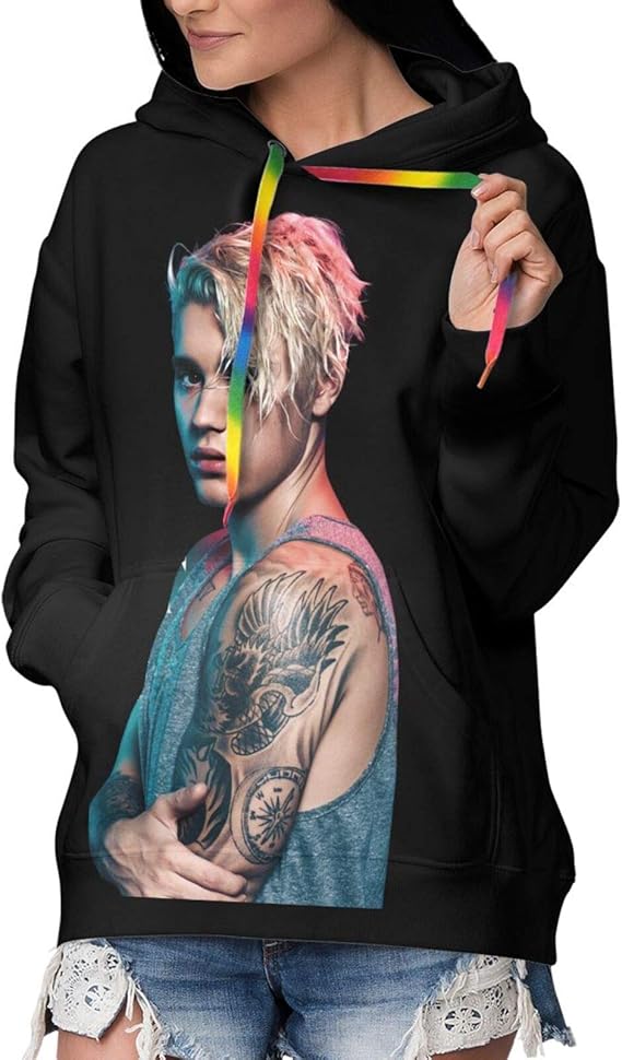 Amazon Co Jp ジャスティン ビーバー Justin Bieber スウェット パーカー レディース 快適 シンプル プリント 帽子付き 応援服 コート ストリート 個性的 スリーブ ポケット付き 服 ファッション小物