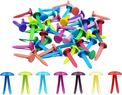 Siqian Multicolor Split Pins 50 Pcs Pastel Metal Mini Brad Craft Pins