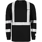 BOCOMAL FR Hi-Vis Shirts 6oz Lightweight High Visibility Reflective Flame Resistant/Fire Retardant Shirt Men's Safety Shirts