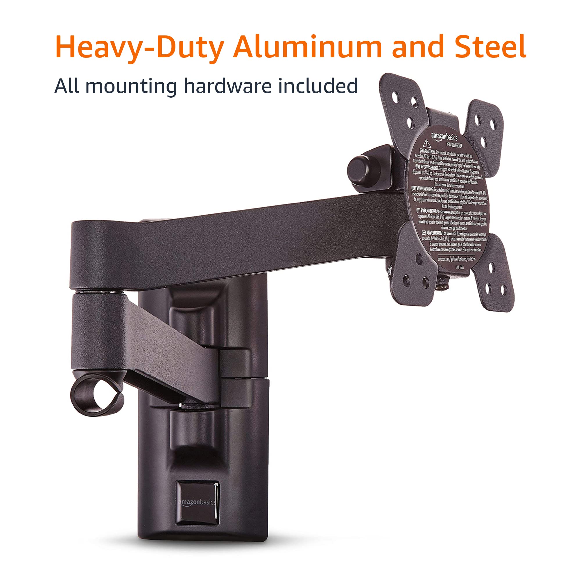 Amazon Basics Full Motion ArticulatingArm TV Wall Mount for 1239 Inch