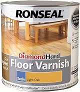 Ronseal Diamond Hard Floor Varnish Light Oak Satin 2.5L Wood Protection view 1