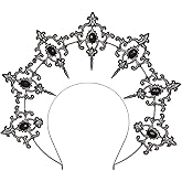 L'VOW Mary Halo Crown Baroque Saint Headdress Stars Goddess Tiara and Crown for Women Boho Wedding Headpiece Costume