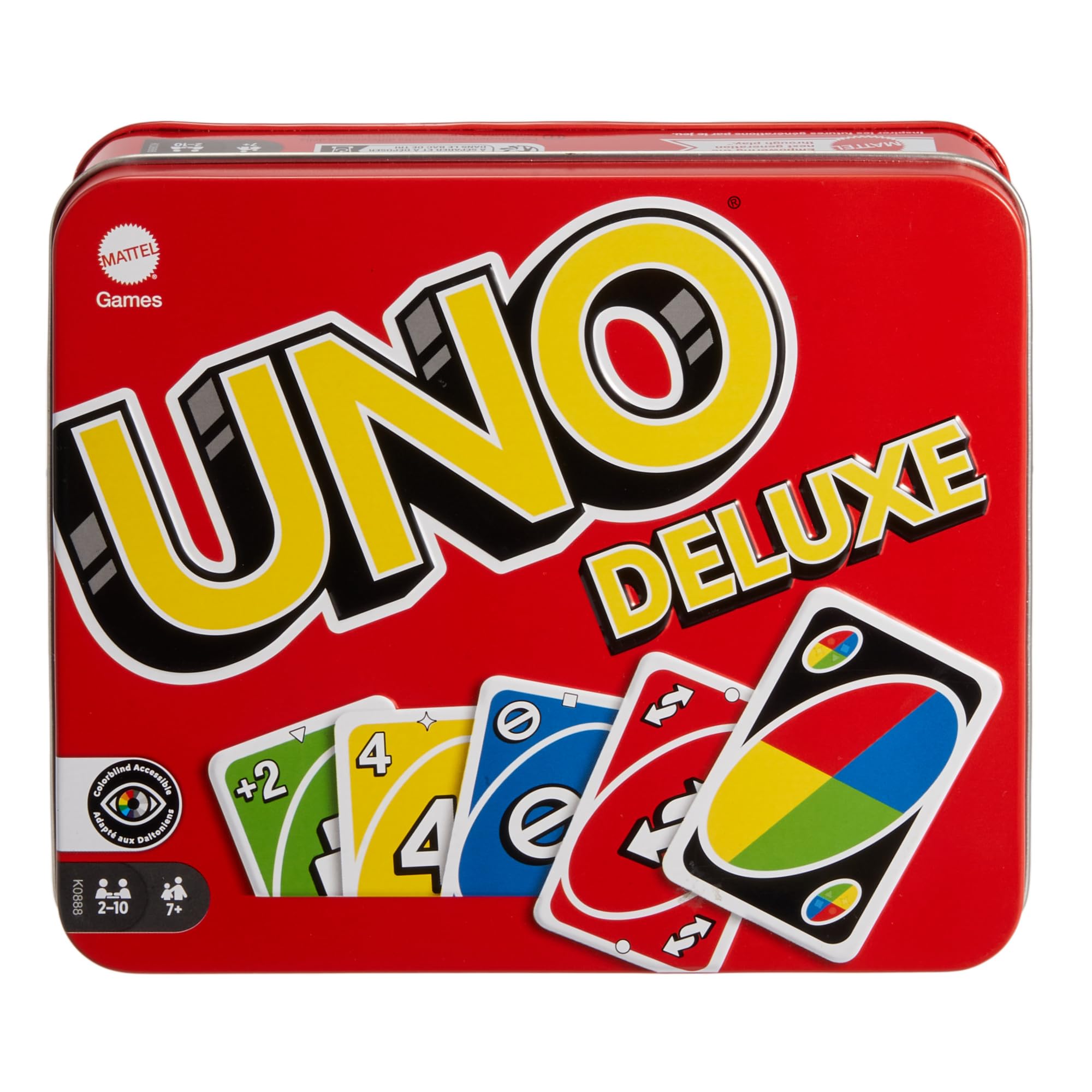 Mattel Games K0888 - UNO Deluxe, in exklusiver Verpackung mit Punkteblock, Sammlerdose, Gesellschaftsspiel, Geschenk ab 7 Jahren