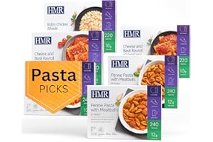 HMR Pasta Picks Entrée Pack, Pre-Packaged Lunch or Dinner to Support Weight Loss, Pack of 6 Ready to Eat Meals, 10-16 grams of Protein per Entrée, Low Calorie Food, 7-8 oz Servings per Meal