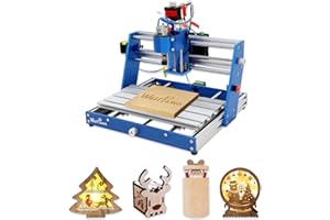 WolfPawn 3018 CNC Machine All-Metal CNC Router Machine, with Emergency-Stop 3 Axis Plastic Acrylic PCB PVC Wood Carving Milli