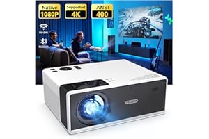 FUDONI Projector with WiFi and Bluetooth, 18000Lumens Outdoor Portable 4K Support Projector HD 1080P Max 300" Display, Movie Video Home Theater Projector Compatible w/HDMI/USB/Phone/Laptop/TV Stick