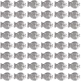 SUNNYCLUE 1 Box 100pcs Silver Fish Beads Fish Spacer Beads Alloy Tibetan Style Vintage Ocean Sea Animas Theme Fish Loose Bead for Jewelry Making Women Bracelet Findings Supplies Findings DIY Crafts