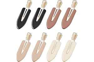 YIERSO 8 Pcs No bend Hair Clips No Crease Makeup Hair Clip Duckbill Clip No Dent Creaseless Alligator Hair Barrettes for Salon Hairstyle Women Girls Makeup Accessories (Black Coffee)