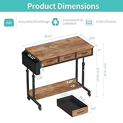 Rolling Standing Desk Adjustable Height with