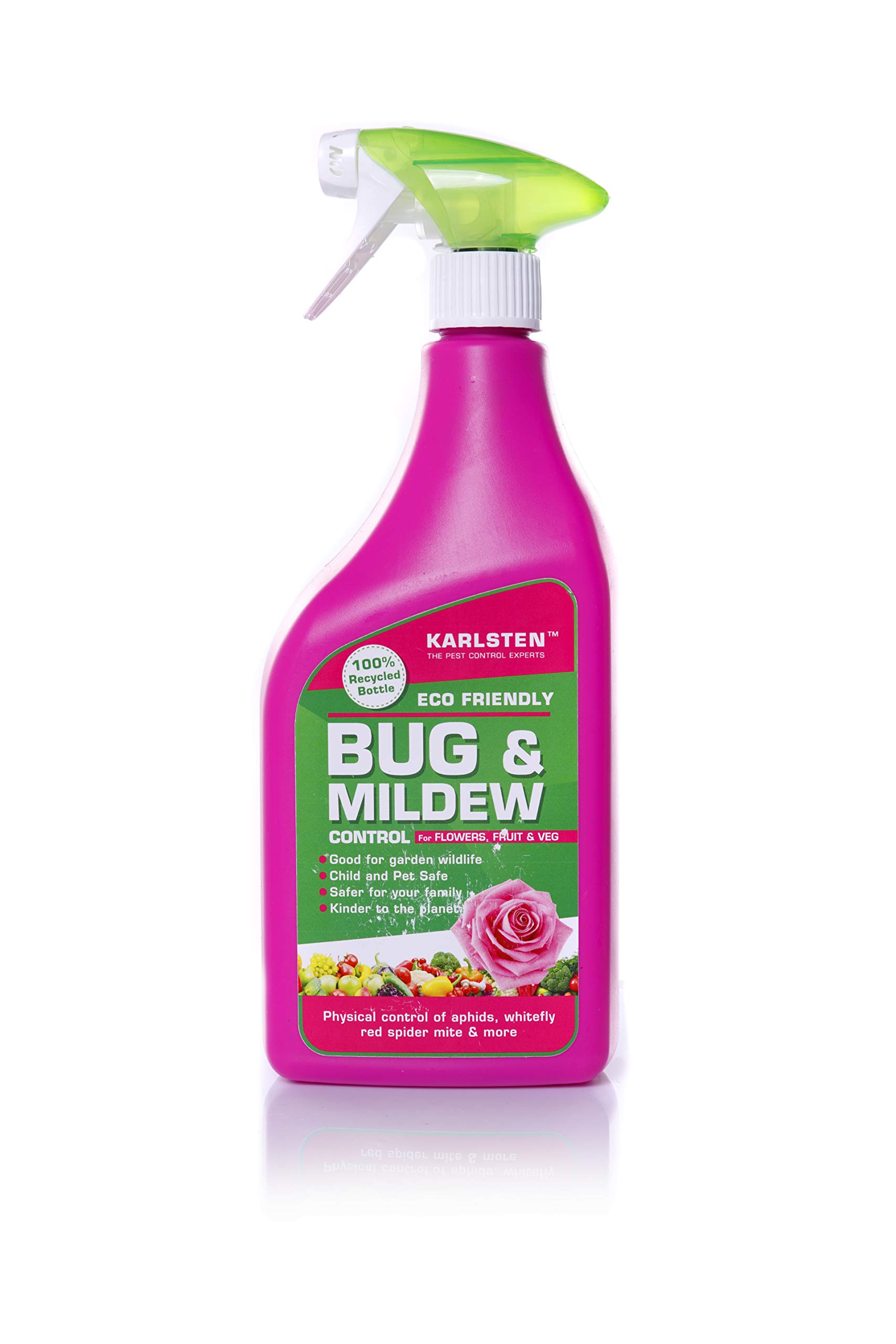 Karlsten Natural Bug & Mildew Control | Protects Roses, Fruits & Vegetables from Aphids, Whitefly, Spider Mites & Fungal Diseases | Insect & Mildew Spray for Healthy Plants