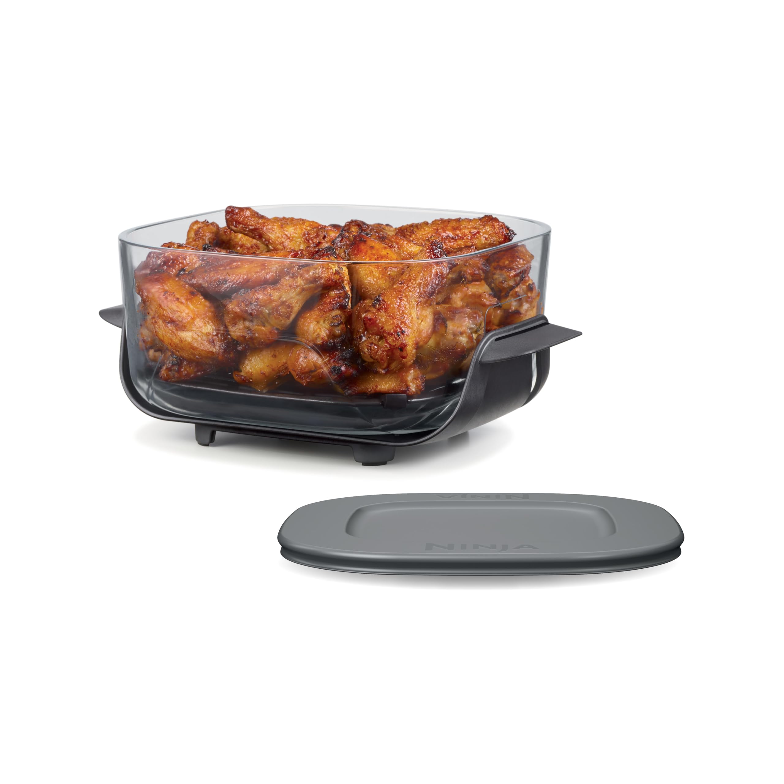 Photo 1 of Ninja 4 QT TempWare Glassware Container with Storage lid, Compatible Crispi Portable Cooking System, Microwave, Freezer and Dishwasher Safe, PFAS Free Glass Cooking Surface