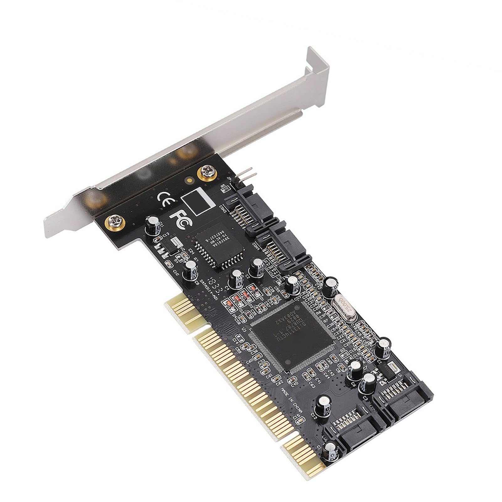 PCI to SATA Converter Card, 4 Port SATA Expansion Cards, 1.5Gb/s Transmission Rate, Supports PCI 32-bit Bus, Support for RAID 0, RAID 1, RAID 5, RAID 0 + 1 Mode, for 98SE / Me / 2000 / XP