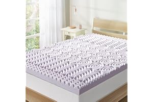 Mellow 3 Inch 5-Zone Memory Foam Mattress Topper, Soothing Lavender Infusion, Dorm Essentials, Full